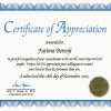 Certificate of Appreciation
