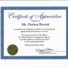Certificate of Appreciation