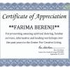 Certificate of Appreciation